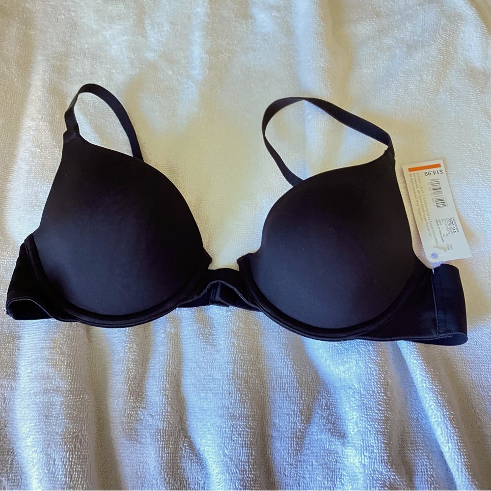 NWT  Xhiliaration black padded bra 34A
